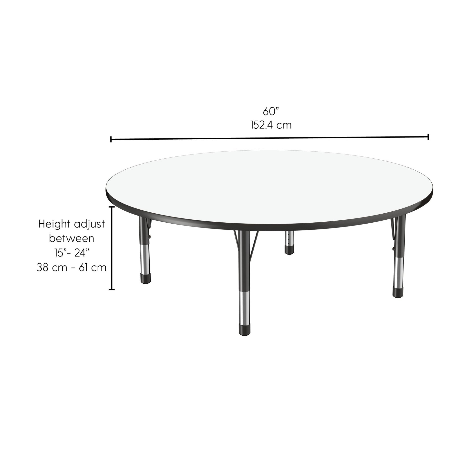 FDP 60" Round Dry - Erase Activity Table with Adjustable Chunky Legs (FDP - 10202 - XX) - SchoolOutlet