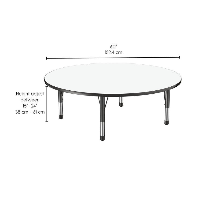 FDP 60" Round Dry - Erase Activity Table with Adjustable Chunky Legs (FDP - 10202 - XX) - SchoolOutlet