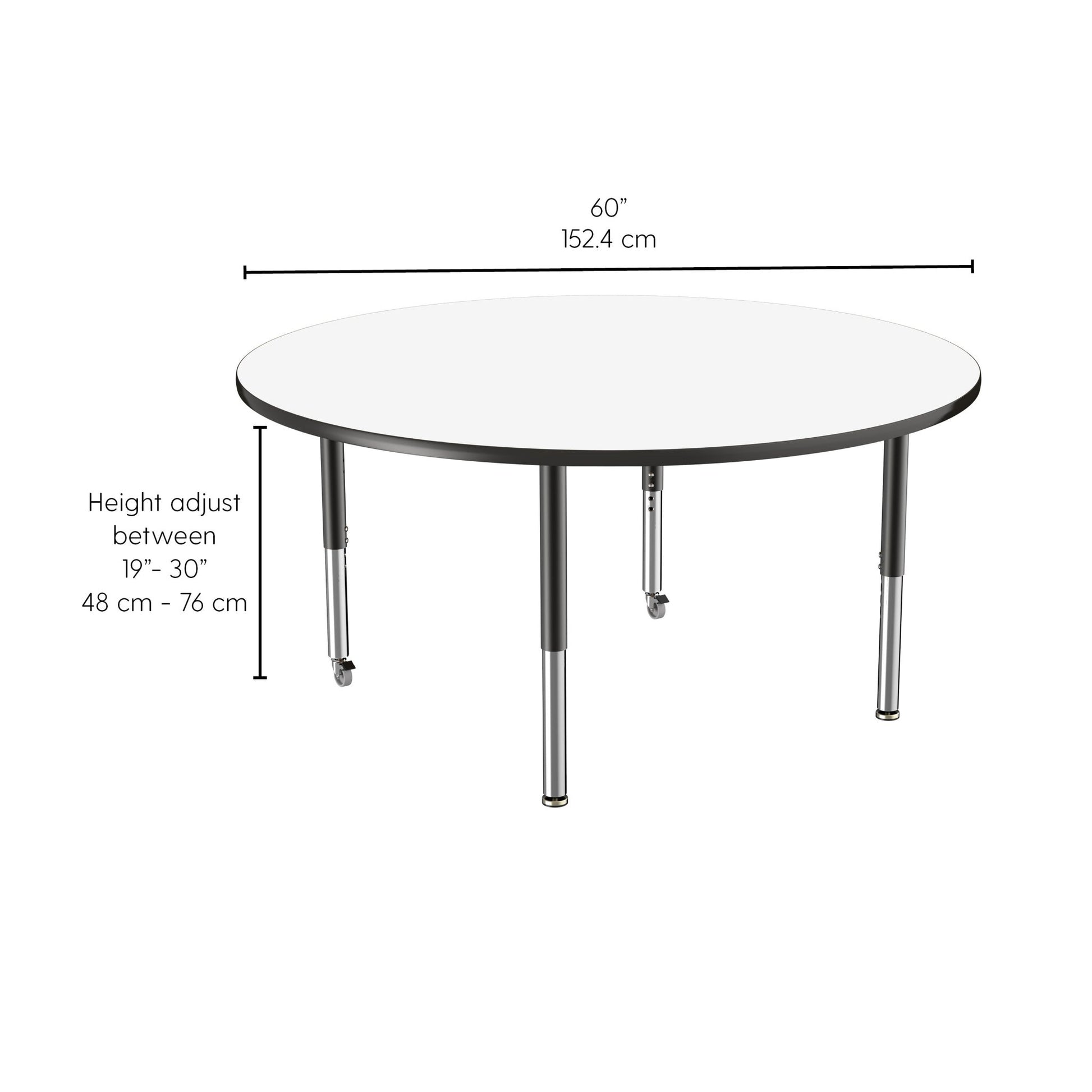 FDP 60" Round Dry - Erase Activity Table with Adjustable Super Legs (FDP - 10203 - XX) - SchoolOutlet