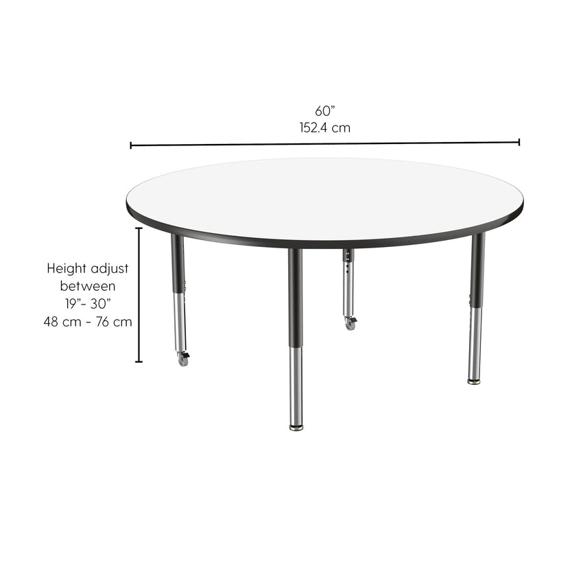 FDP 60" Round Dry - Erase Activity Table with Adjustable Super Legs (FDP - 10203 - XX) - SchoolOutlet