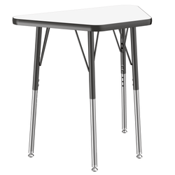 FDP 18" x 30" Trapezoid Dry-Erase Activity Table with Adjustable Standard Swivel Glide Legs (FDP-10215-XX)