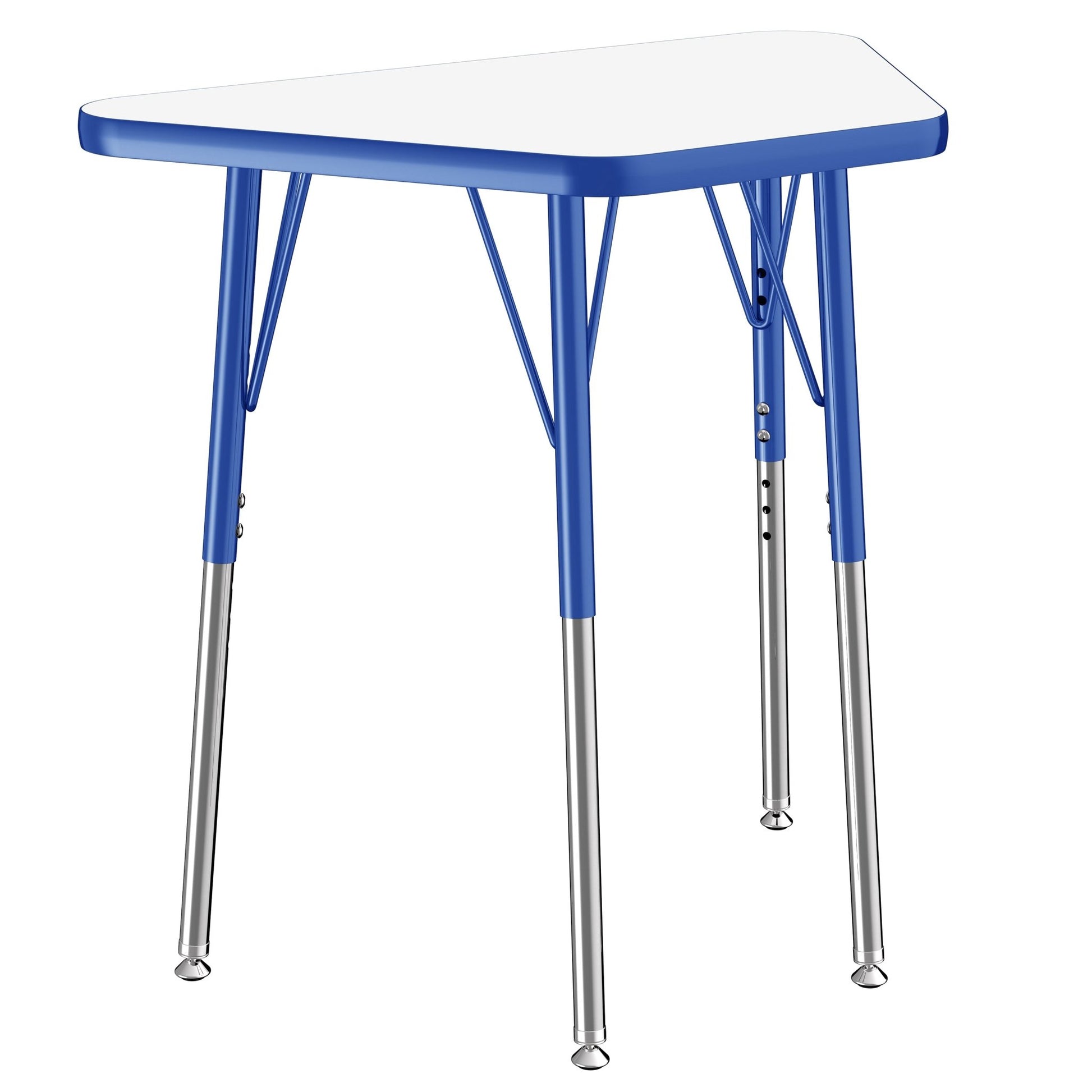 FDP 18" x 30" Trapezoid Dry - Erase Activity Table with Adjustable Standard Swivel Glide Legs (FDP - 10215 - XX) - SchoolOutlet