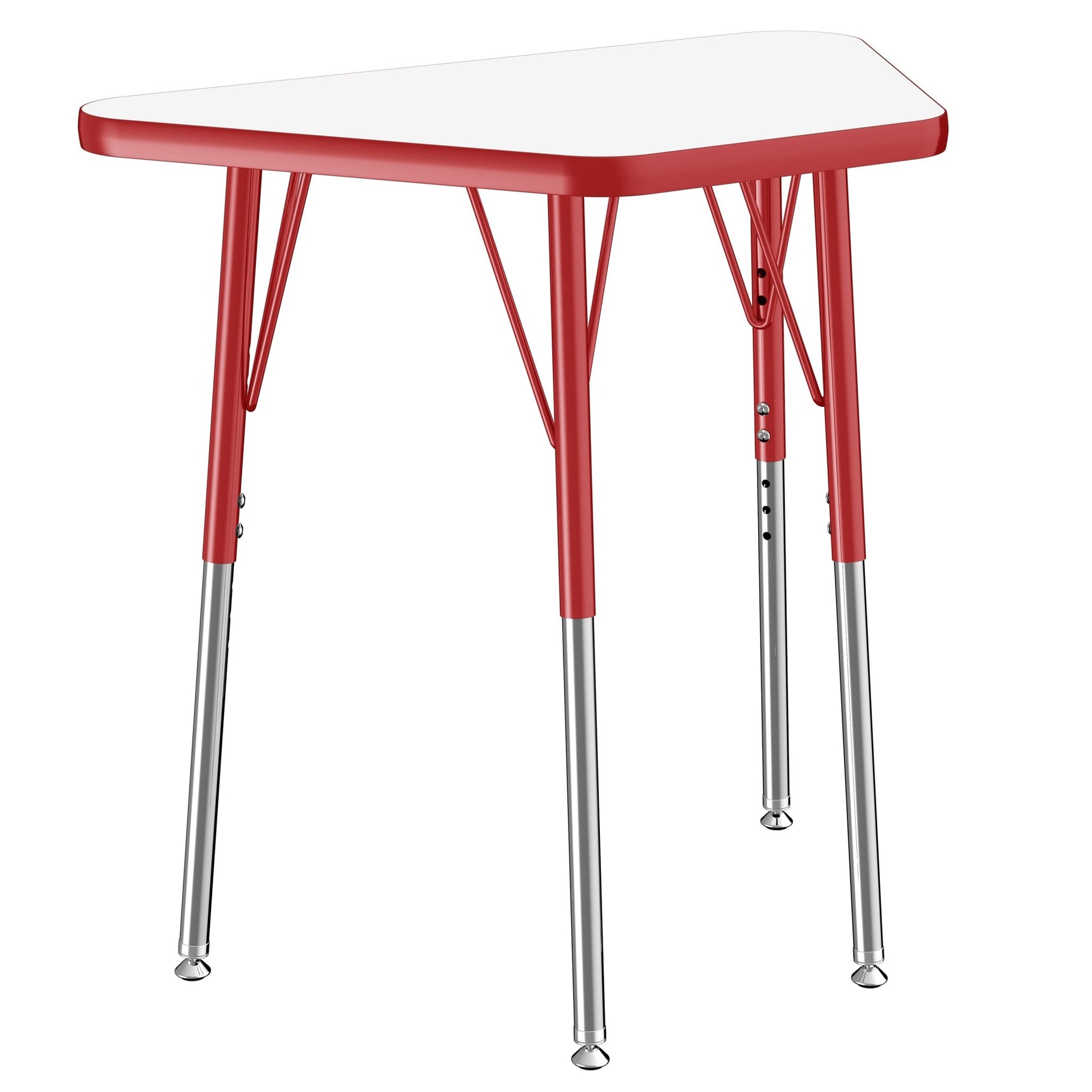 FDP 18" x 30" Trapezoid Dry - Erase Activity Table with Adjustable Standard Swivel Glide Legs (FDP - 10215 - XX) - SchoolOutlet