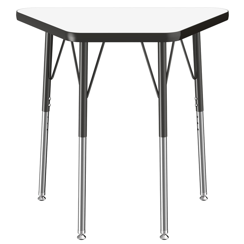 FDP 18" x 30" Trapezoid Dry - Erase Activity Table with Adjustable Standard Swivel Glide Legs (FDP - 10215 - XX) - SchoolOutlet