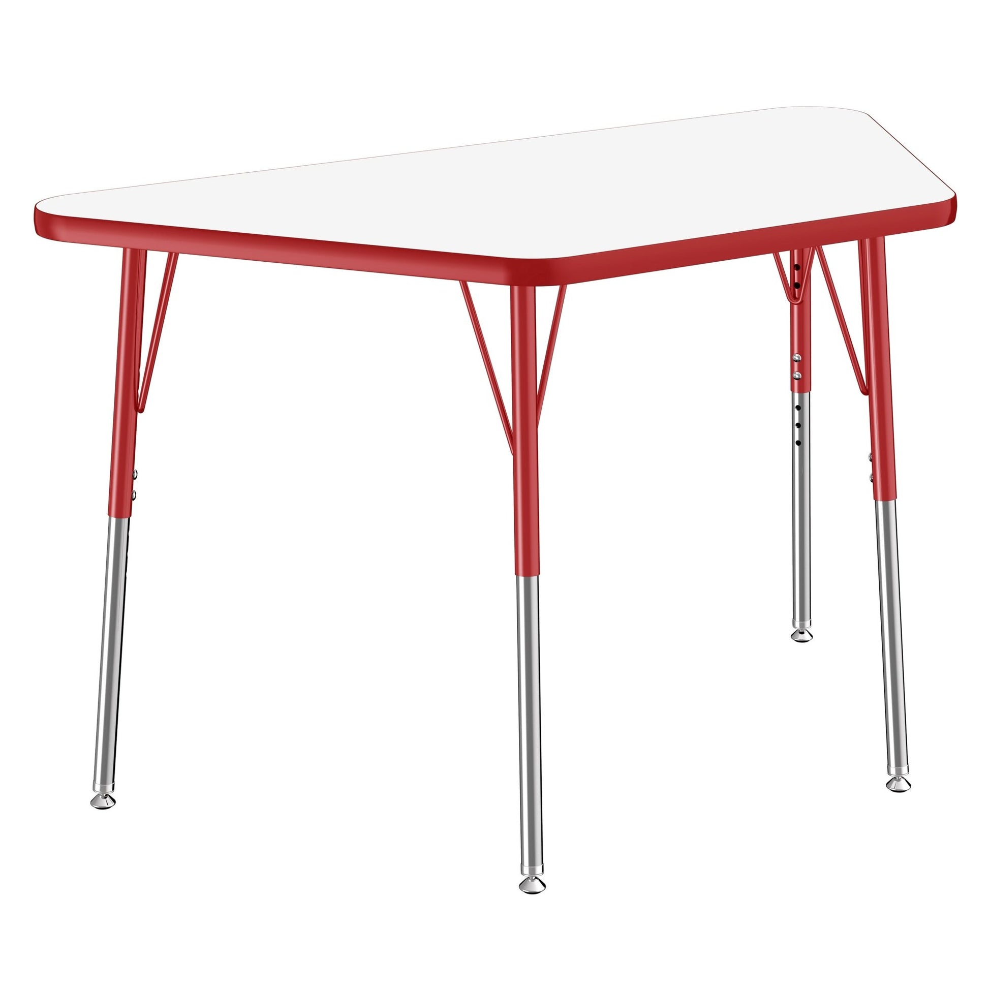 FDP 24" x 48" Trapezoid Dry - Erase Activity Table with Adjustable Standard Swivel Glide Legs (FDP - 10218 - XX) - SchoolOutlet