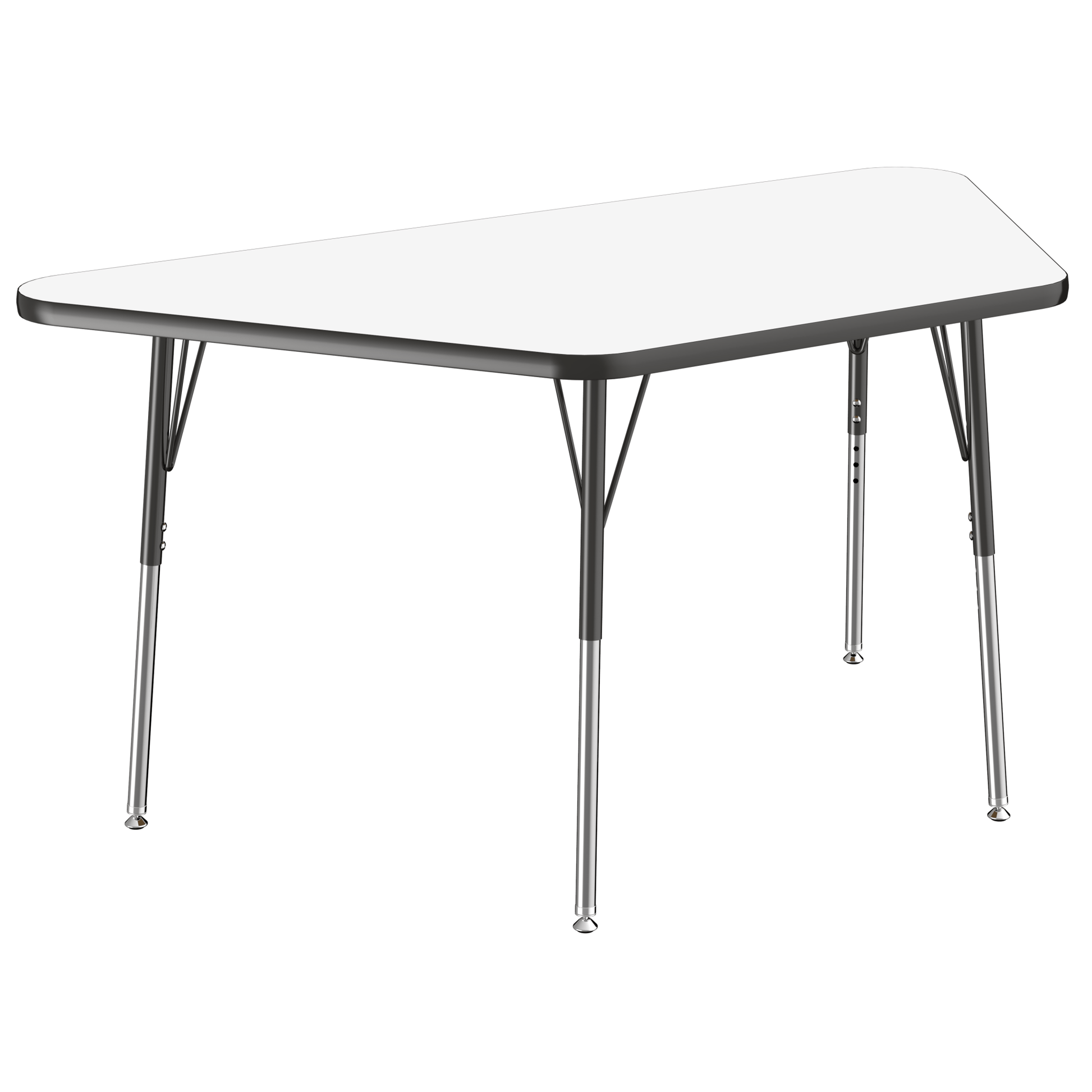 FDP 30" x 60" Trapezoid Dry - Erase Activity Table with Adjustable Standard Swivel Glide Legs (FDP - 10222 - XX) - SchoolOutlet