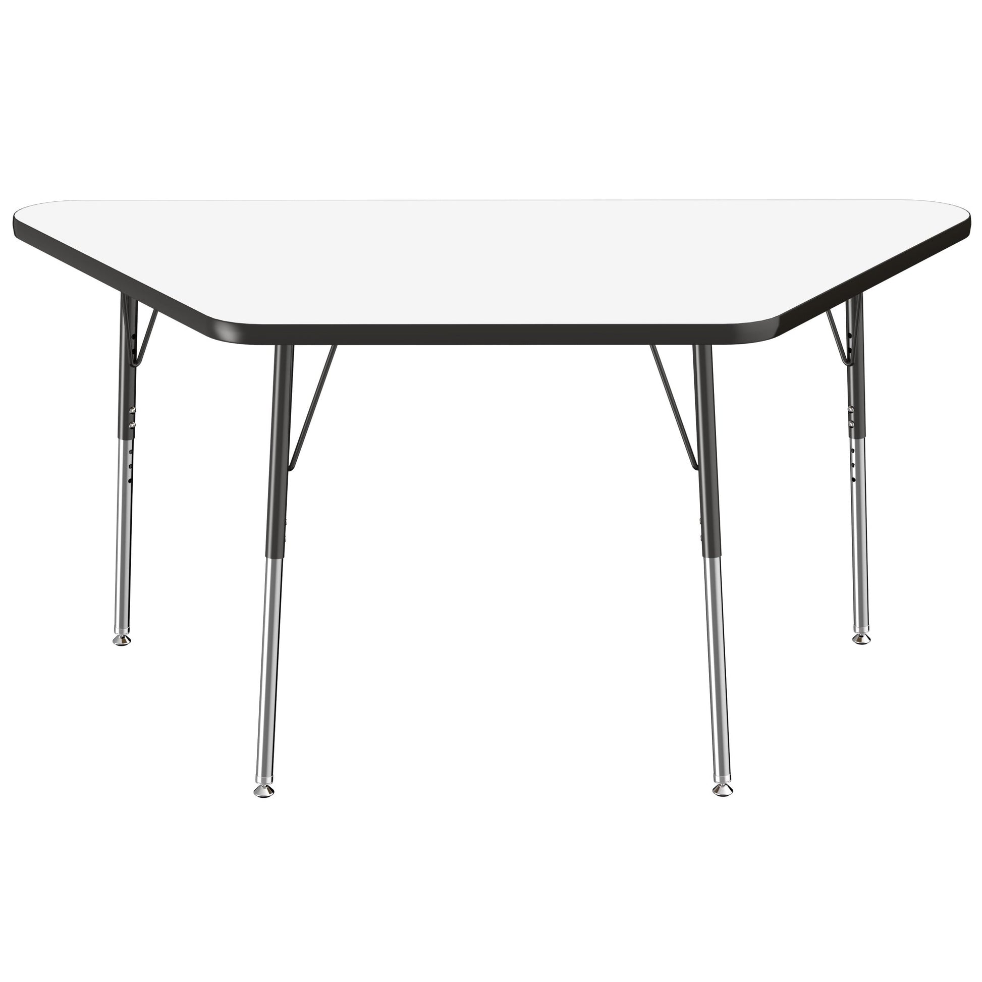 FDP 30" x 60" Trapezoid Dry - Erase Activity Table with Adjustable Standard Swivel Glide Legs (FDP - 10222 - XX) - SchoolOutlet