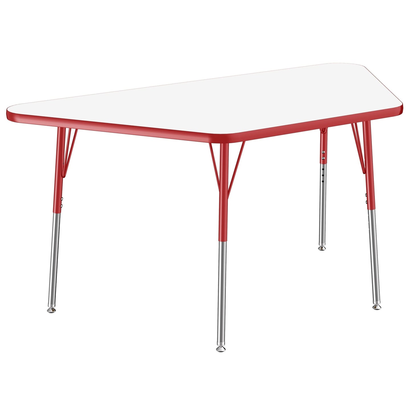 FDP 30" x 60" Trapezoid Dry - Erase Activity Table with Adjustable Standard Swivel Glide Legs (FDP - 10222 - XX) - SchoolOutlet