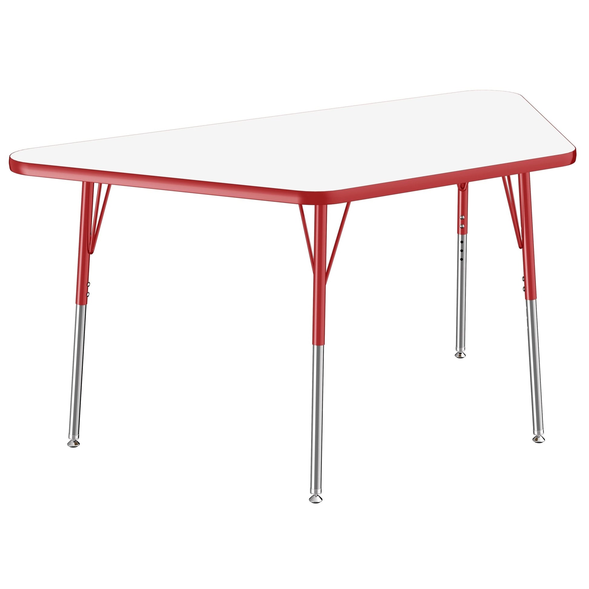 FDP 30" x 60" Trapezoid Dry - Erase Activity Table with Adjustable Standard Swivel Glide Legs (FDP - 10222 - XX) - SchoolOutlet