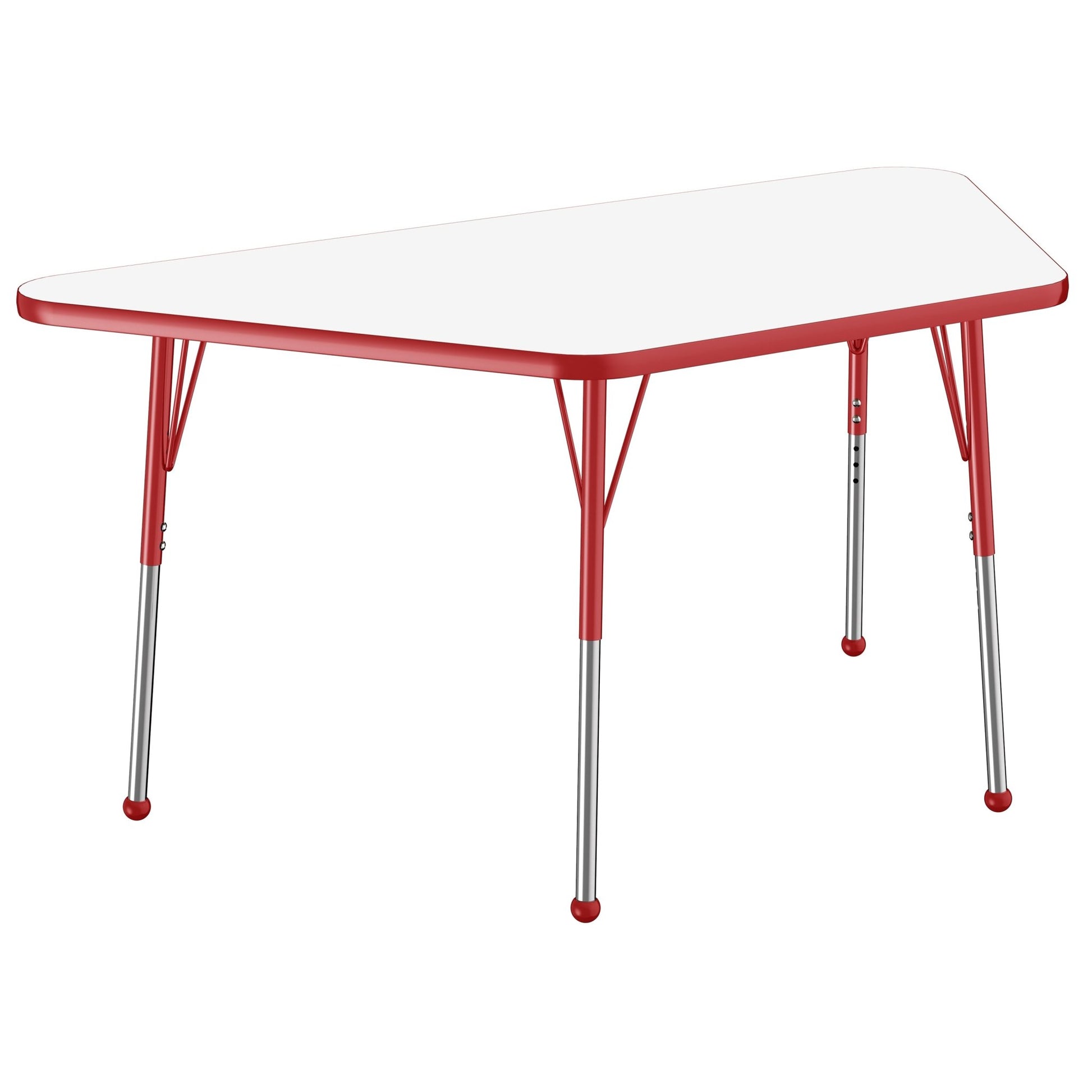 FDP 30" x 60" Trapezoid Dry - Erase Activity Table with Adjustable Standard Ball Glide Legs (FDP - 10223 - XX) - SchoolOutlet