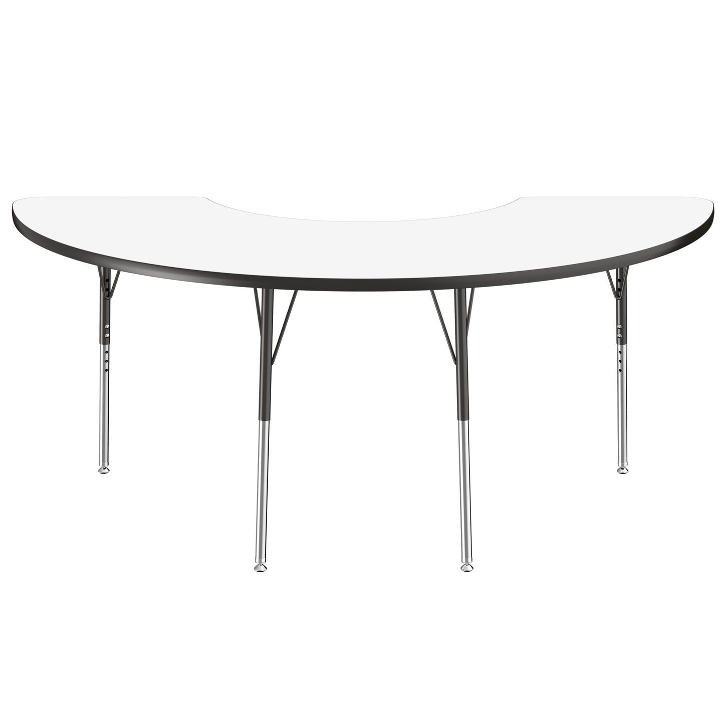 FDP 36" x 72" Half Moon Dry - Erase Activity Table with Adjustable Standard Swivel Glide Legs (FDP - 10229 - XX) - SchoolOutlet