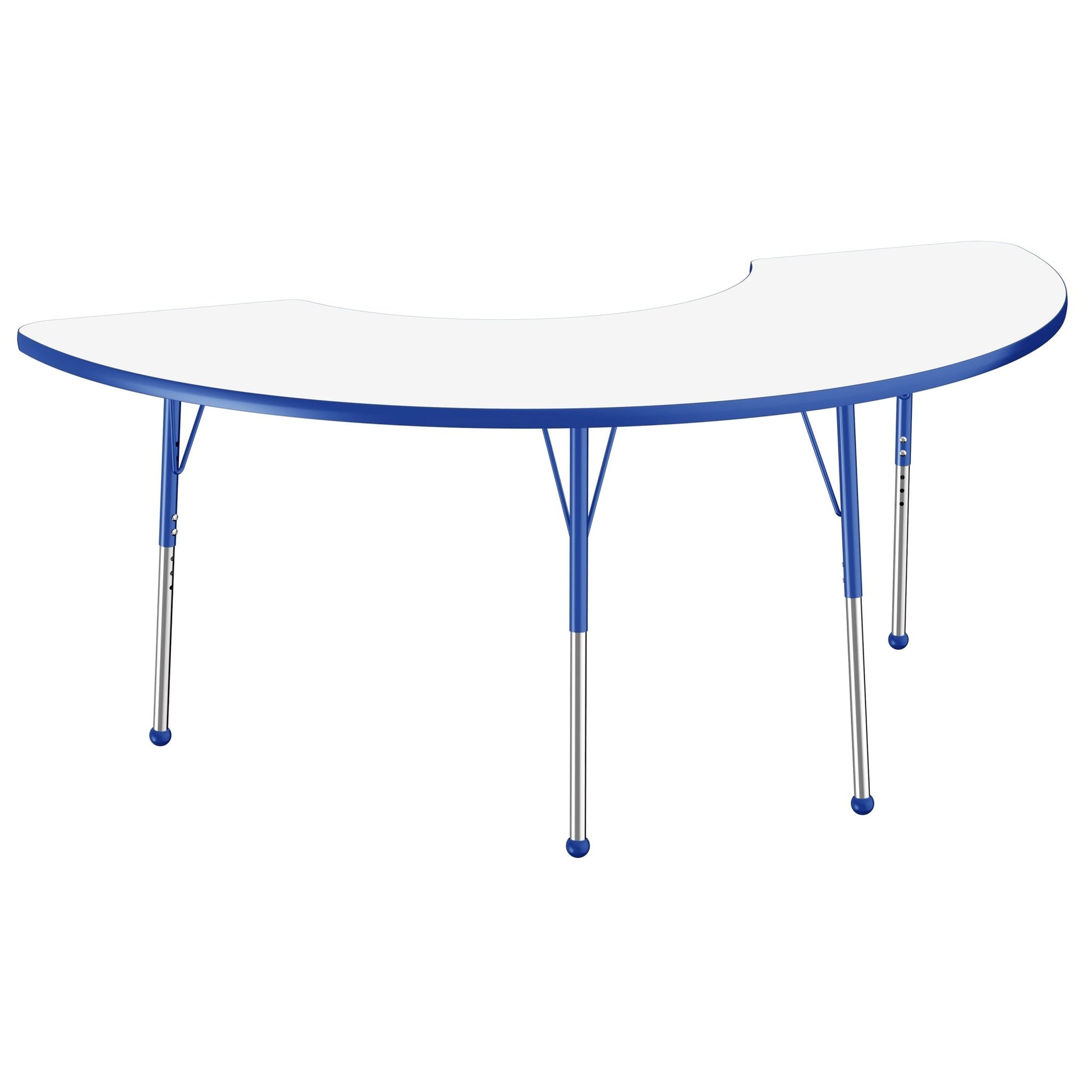 FDP 36" x 72" Half Moon Dry - Erase Activity Table with Adjustable Standard Ball Glide Legs (FDP - 10230 - XX) - SchoolOutlet