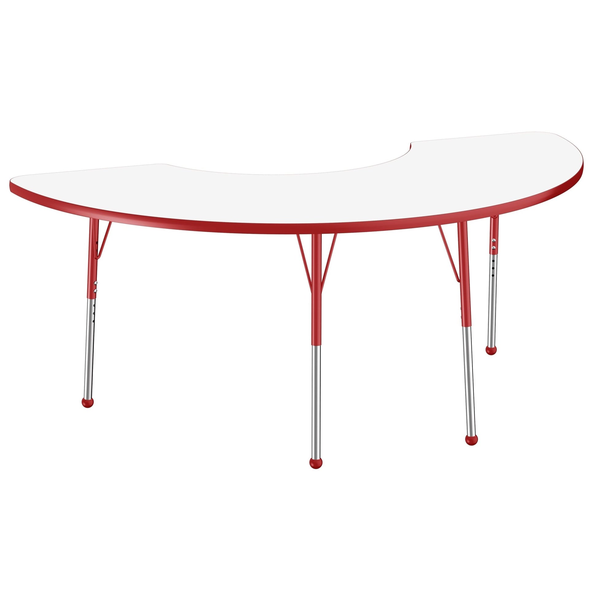 FDP 36" x 72" Half Moon Dry - Erase Activity Table with Adjustable Standard Ball Glide Legs (FDP - 10230 - XX) - SchoolOutlet