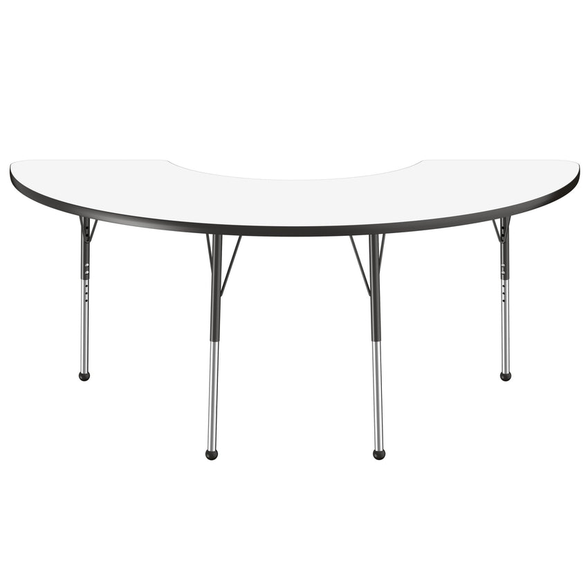 FDP 36" x 72" Half Moon Dry - Erase Activity Table with Adjustable Standard Ball Glide Legs (FDP - 10230 - XX) - SchoolOutlet