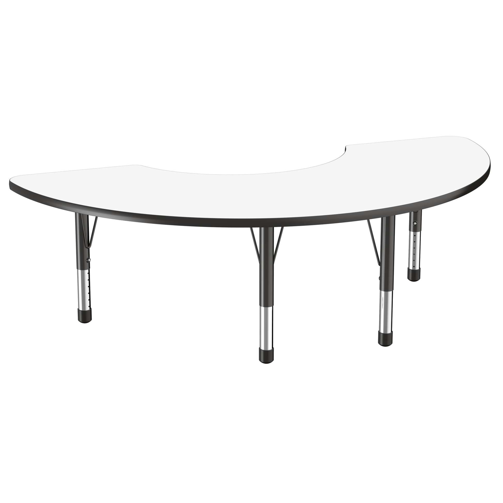 FDP 36" x 72" Half Moon Dry - Erase Activity Table with Adjustable Chunky Legs (FDP - 10231 - XX) - SchoolOutlet