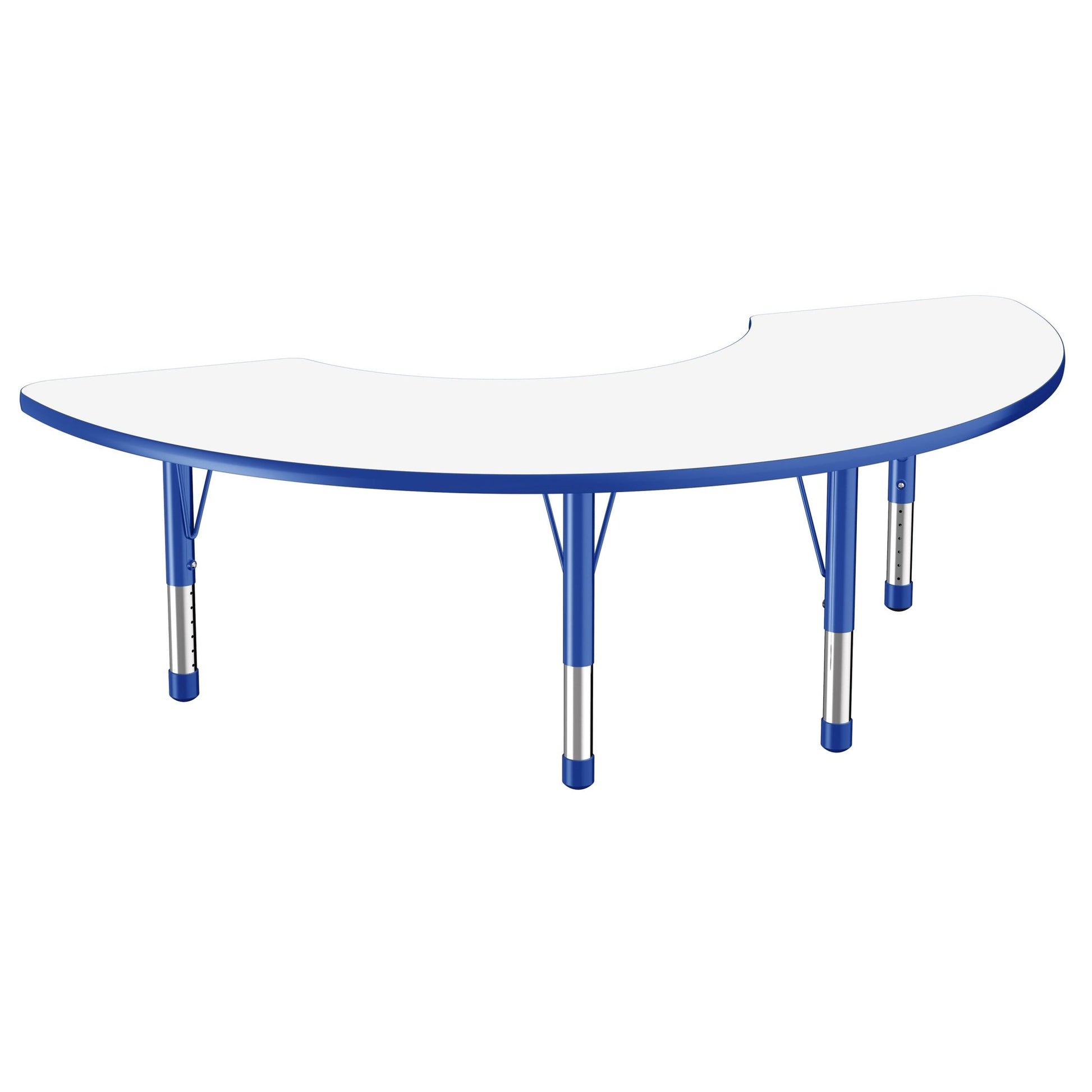 FDP 36" x 72" Half Moon Dry - Erase Activity Table with Adjustable Chunky Legs (FDP - 10231 - XX) - SchoolOutlet