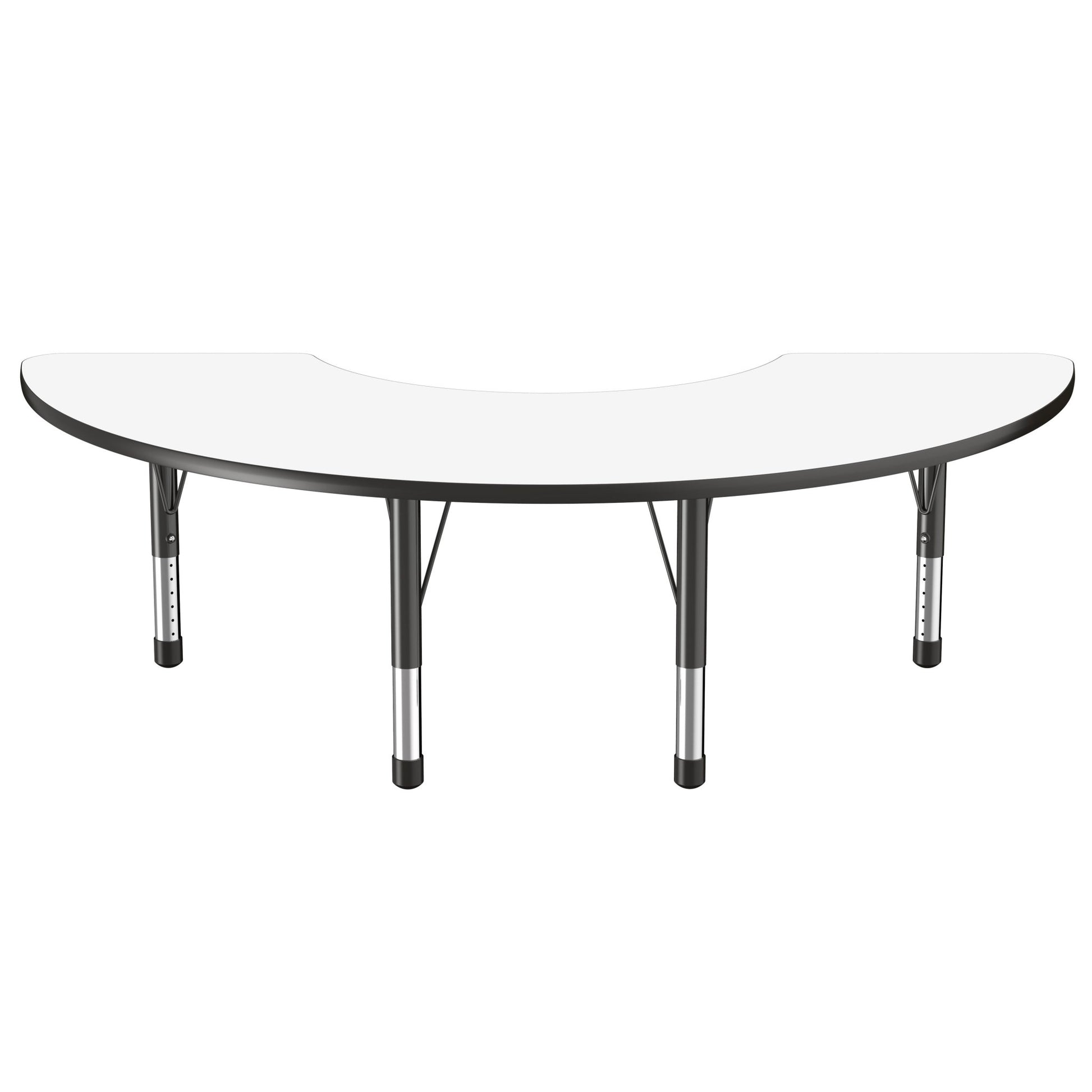 FDP 36" x 72" Half Moon Dry - Erase Activity Table with Adjustable Chunky Legs (FDP - 10231 - XX) - SchoolOutlet