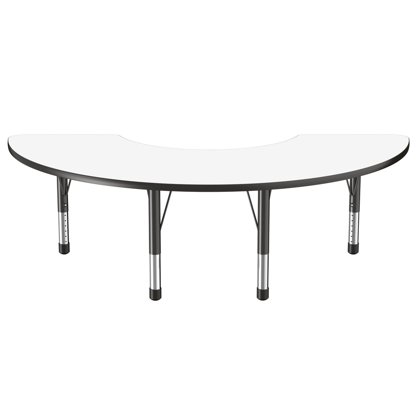 FDP 36" x 72" Half Moon Dry - Erase Activity Table with Adjustable Chunky Legs (FDP - 10231 - XX) - SchoolOutlet