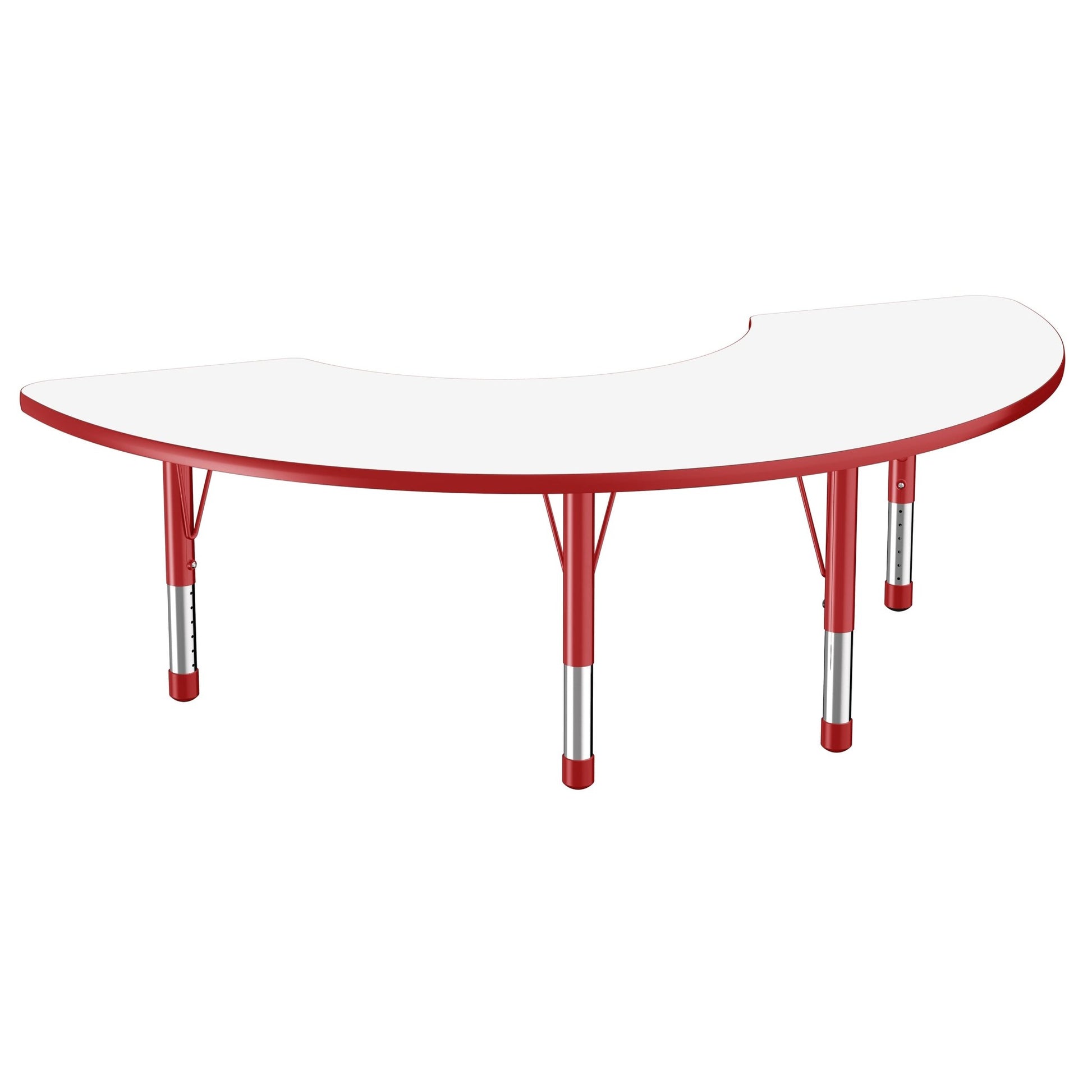 FDP 36" x 72" Half Moon Dry - Erase Activity Table with Adjustable Chunky Legs (FDP - 10231 - XX) - SchoolOutlet