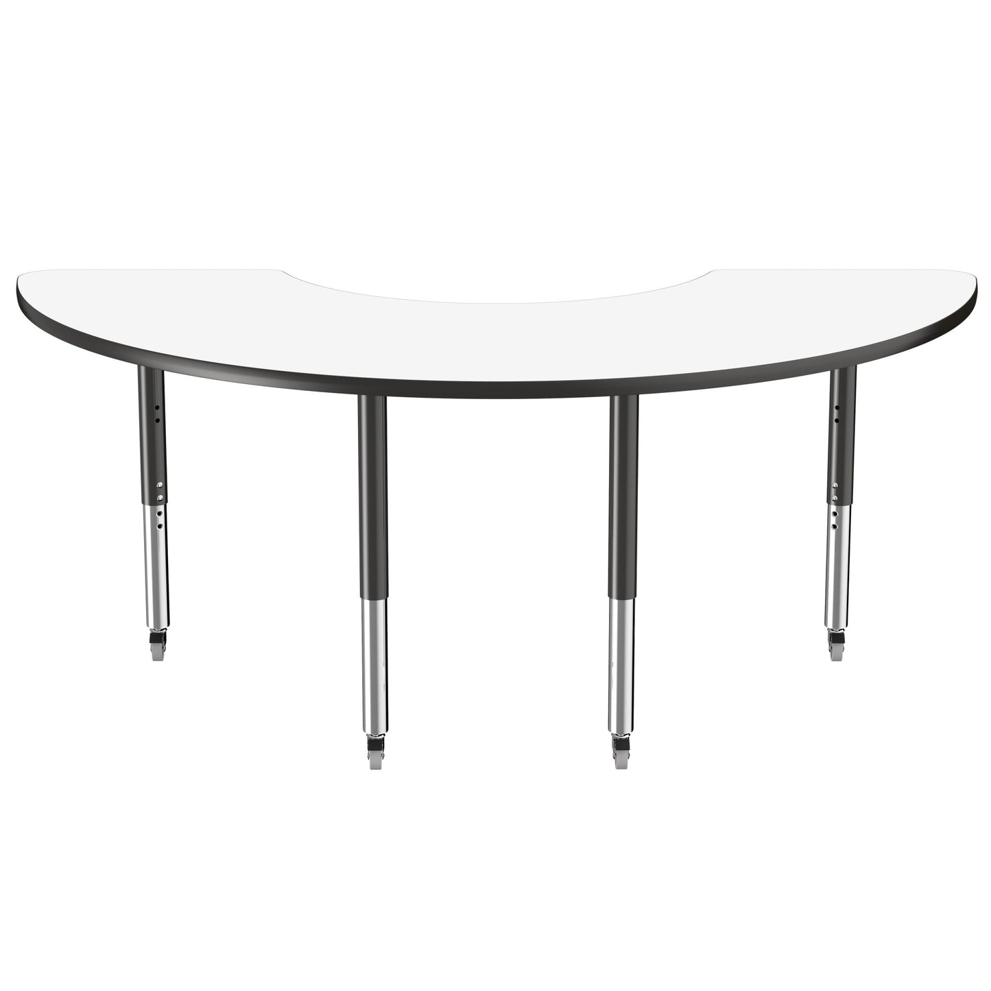 FDP 36" x 72" Half Moon Dry - Erase Activity Table with Adjustable Super Legs (FDP - 10232 - XX) - SchoolOutlet