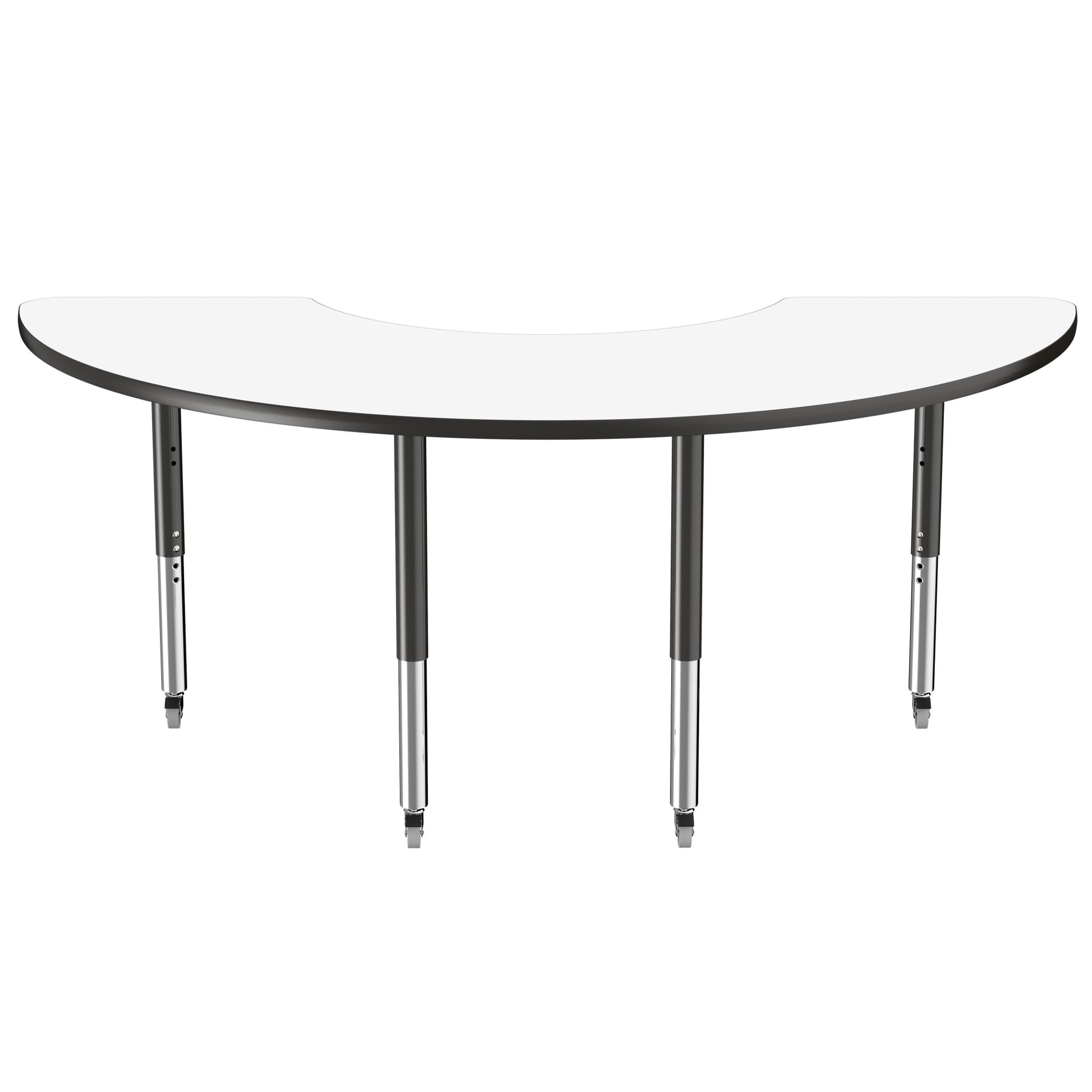 FDP 36" x 72" Half Moon Dry - Erase Activity Table with Adjustable Super Legs (FDP - 10232 - XX) - SchoolOutlet