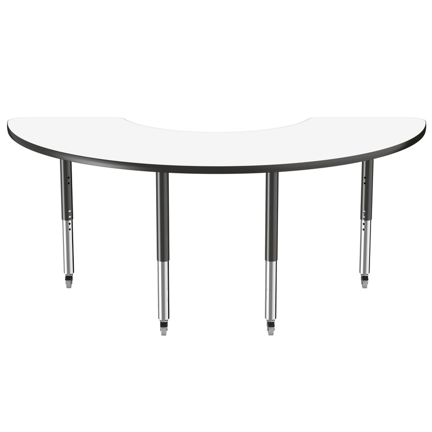 FDP 36" x 72" Half Moon Dry - Erase Activity Table with Adjustable Super Legs (FDP - 10232 - XX) - SchoolOutlet
