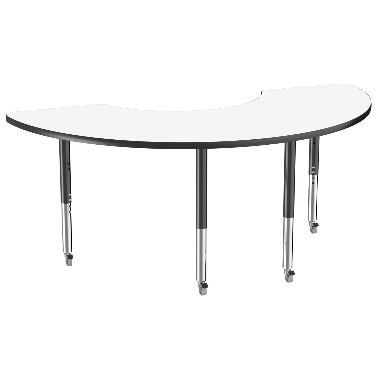 FDP 36" x 72" Half Moon Dry - Erase Activity Table with Adjustable Super Legs (FDP - 10232 - XX) - SchoolOutlet