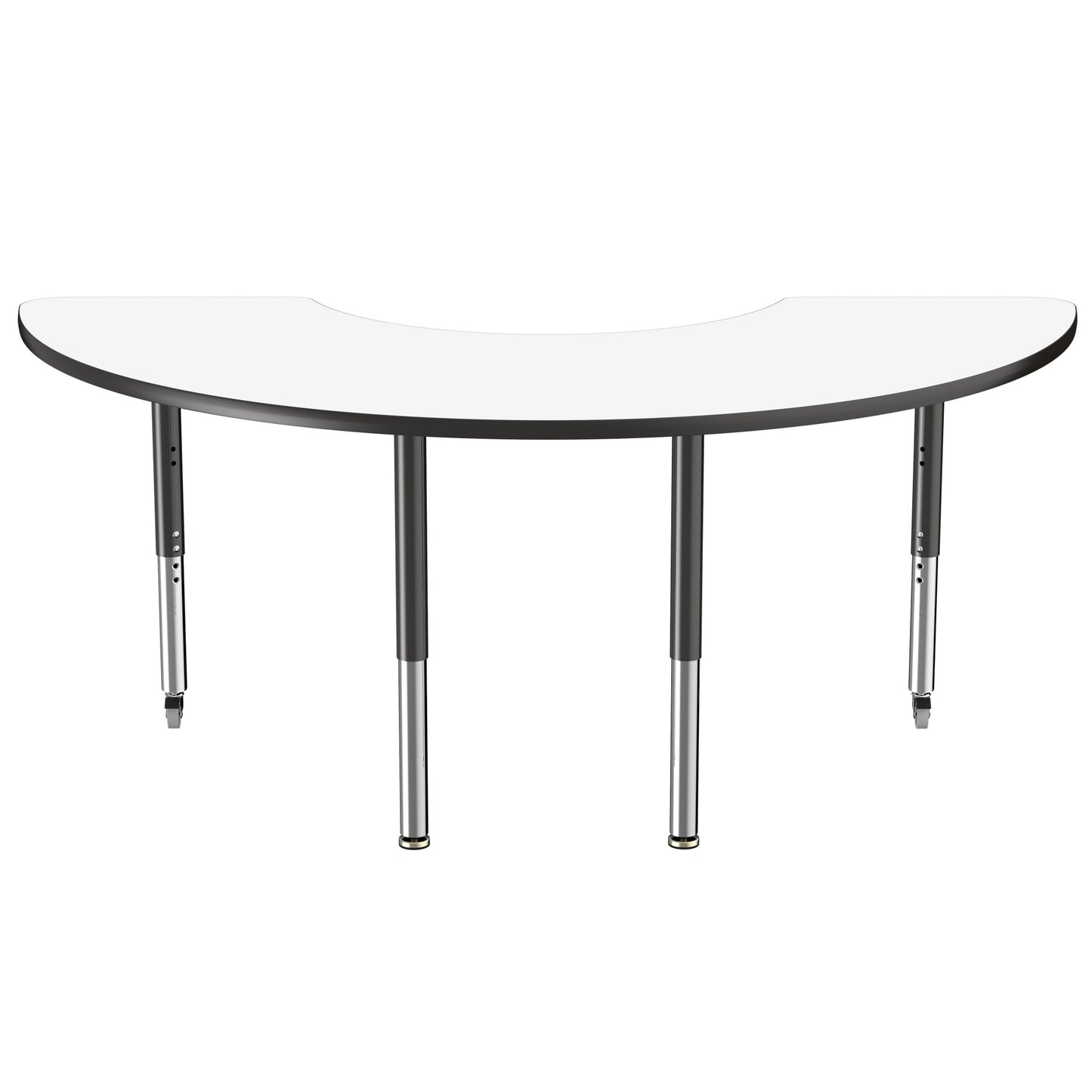 FDP 36" x 72" Half Moon Dry - Erase Activity Table with Adjustable Super Legs (FDP - 10232 - XX) - SchoolOutlet