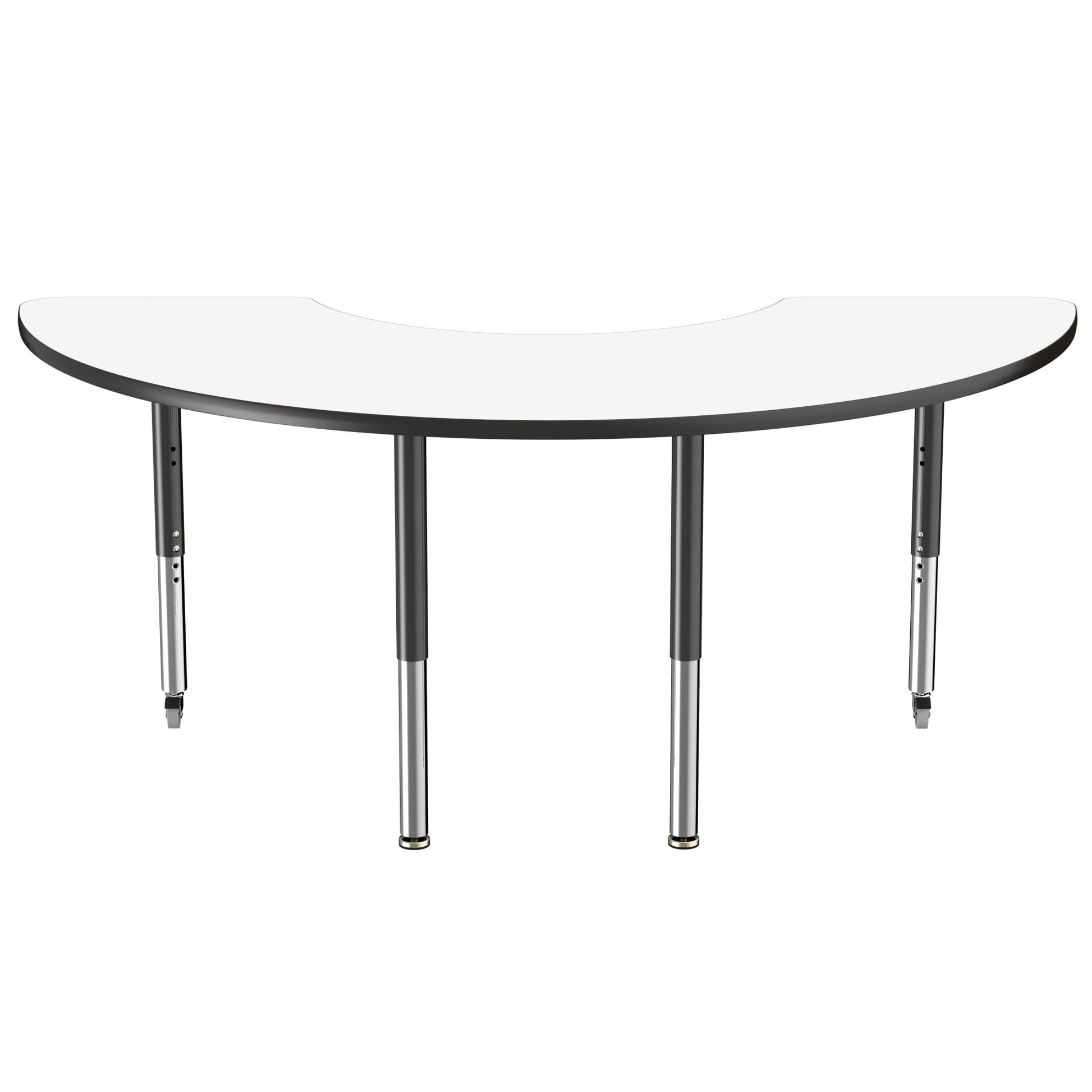 FDP 36" x 72" Half Moon Dry - Erase Activity Table with Adjustable Super Legs (FDP - 10232 - XX) - SchoolOutlet