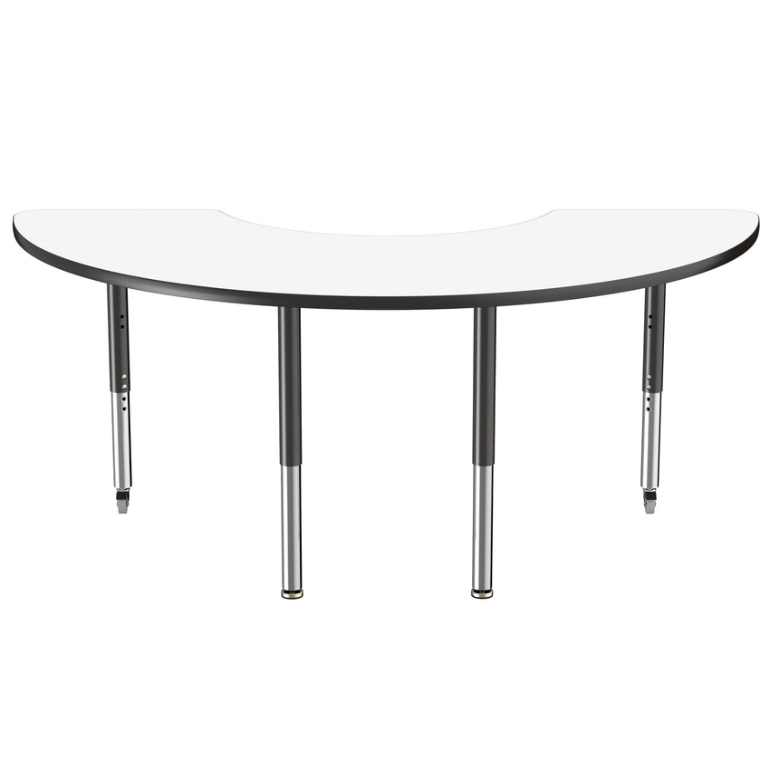 FDP 36" x 72" Half Moon Dry - Erase Activity Table with Adjustable Super Legs (FDP - 10232 - XX) - SchoolOutlet