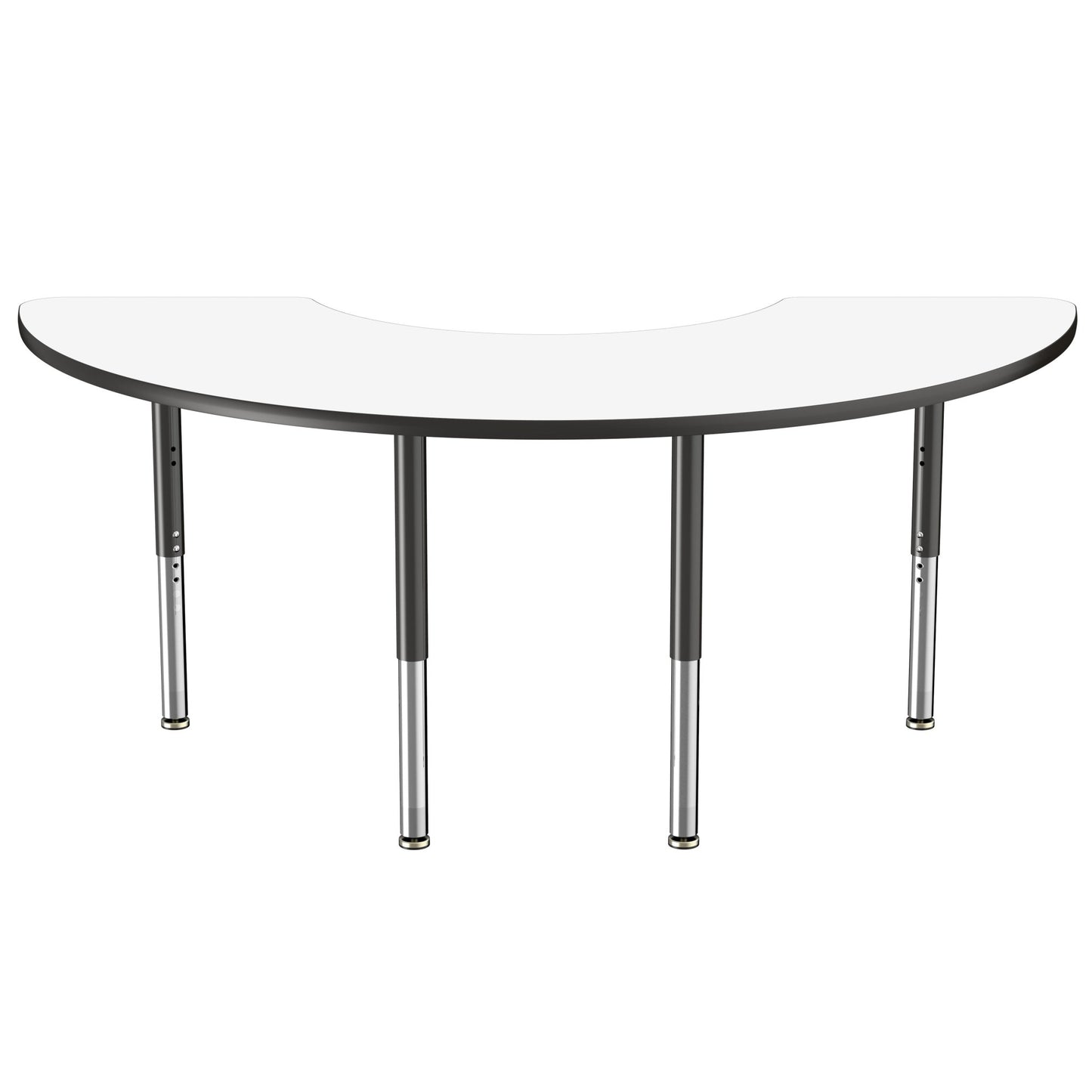 FDP 36" x 72" Half Moon Dry - Erase Activity Table with Adjustable Super Legs (FDP - 10232 - XX) - SchoolOutlet