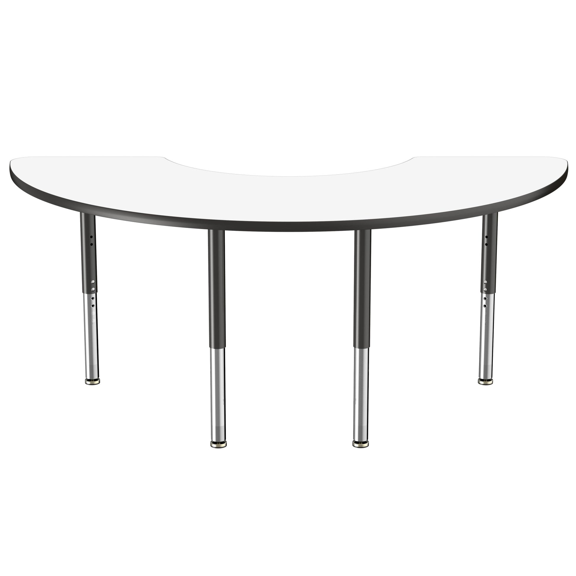 FDP 36" x 72" Half Moon Dry - Erase Activity Table with Adjustable Super Legs (FDP - 10232 - XX) - SchoolOutlet