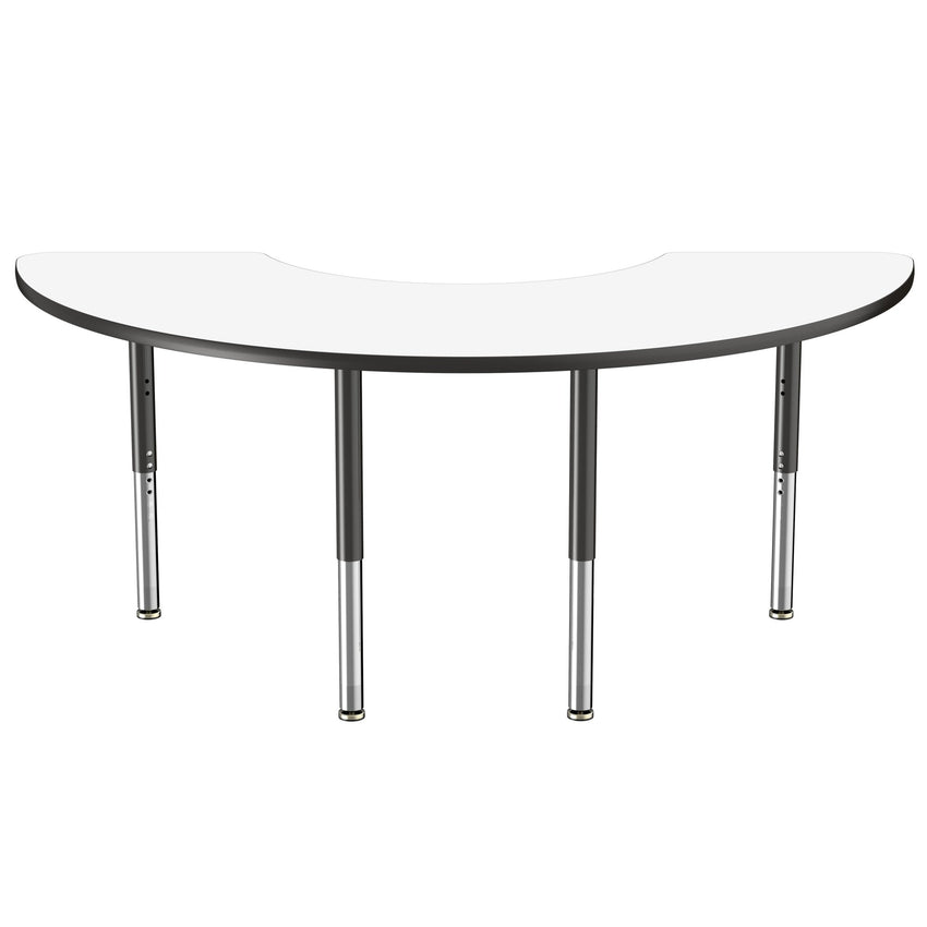 FDP 36" x 72" Half Moon Dry - Erase Activity Table with Adjustable Super Legs (FDP - 10232 - XX) - SchoolOutlet