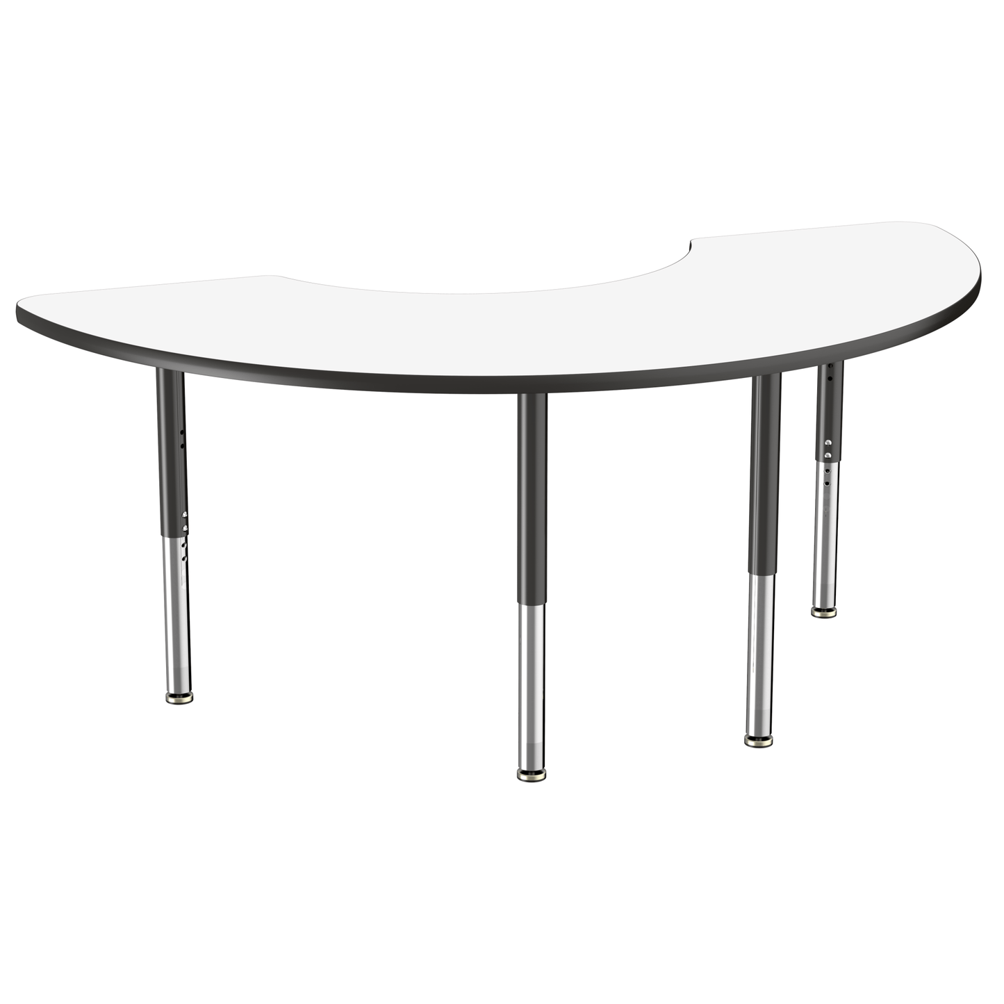 FDP 36" x 72" Half Moon Dry - Erase Activity Table with Adjustable Super Legs (FDP - 10232 - XX) - SchoolOutlet