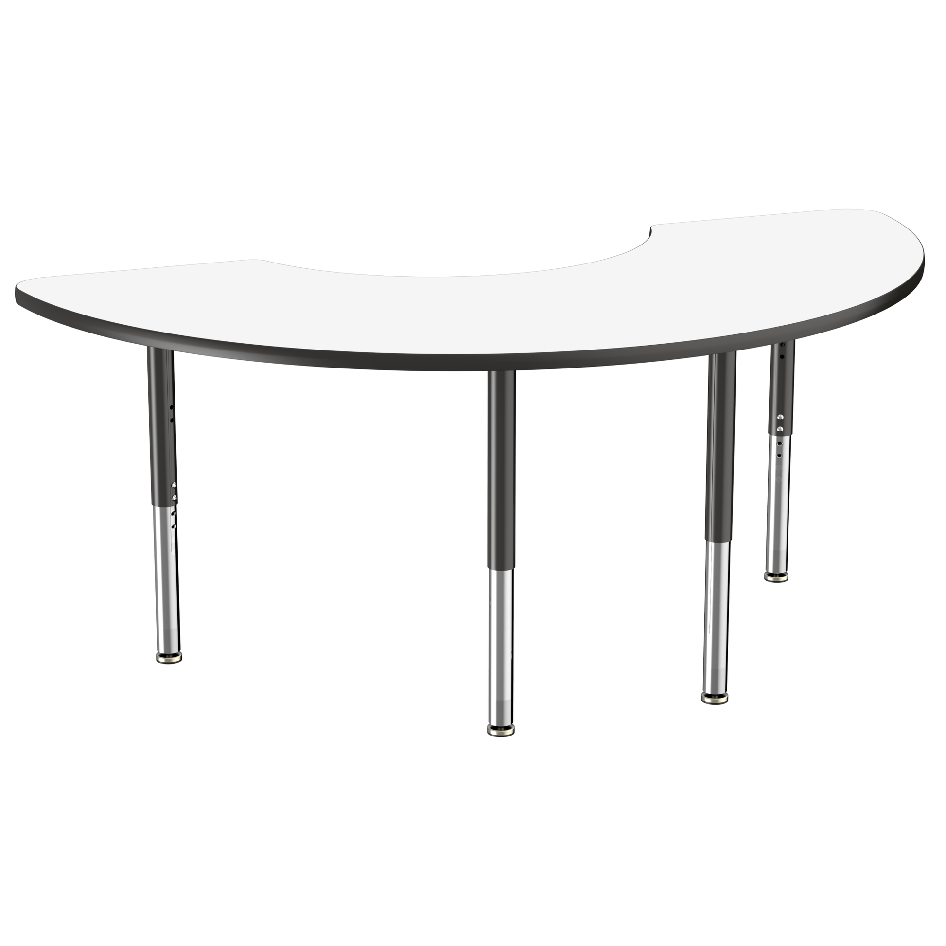 FDP 36" x 72" Half Moon Dry - Erase Activity Table with Adjustable Super Legs (FDP - 10232 - XX) - SchoolOutlet