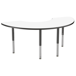FDP 36" x 72" Half Moon Dry-Erase Activity Table with Adjustable Super Legs (FDP-10232-XX)
