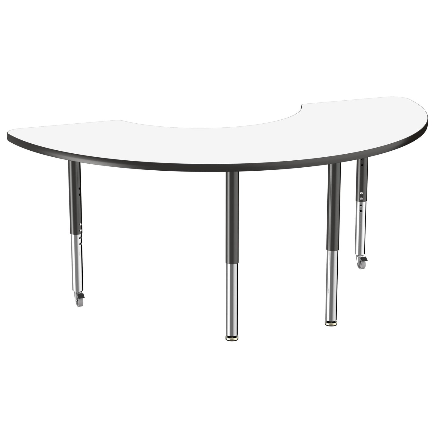 FDP 36" x 72" Half Moon Dry - Erase Activity Table with Adjustable Super Legs (FDP - 10232 - XX) - SchoolOutlet