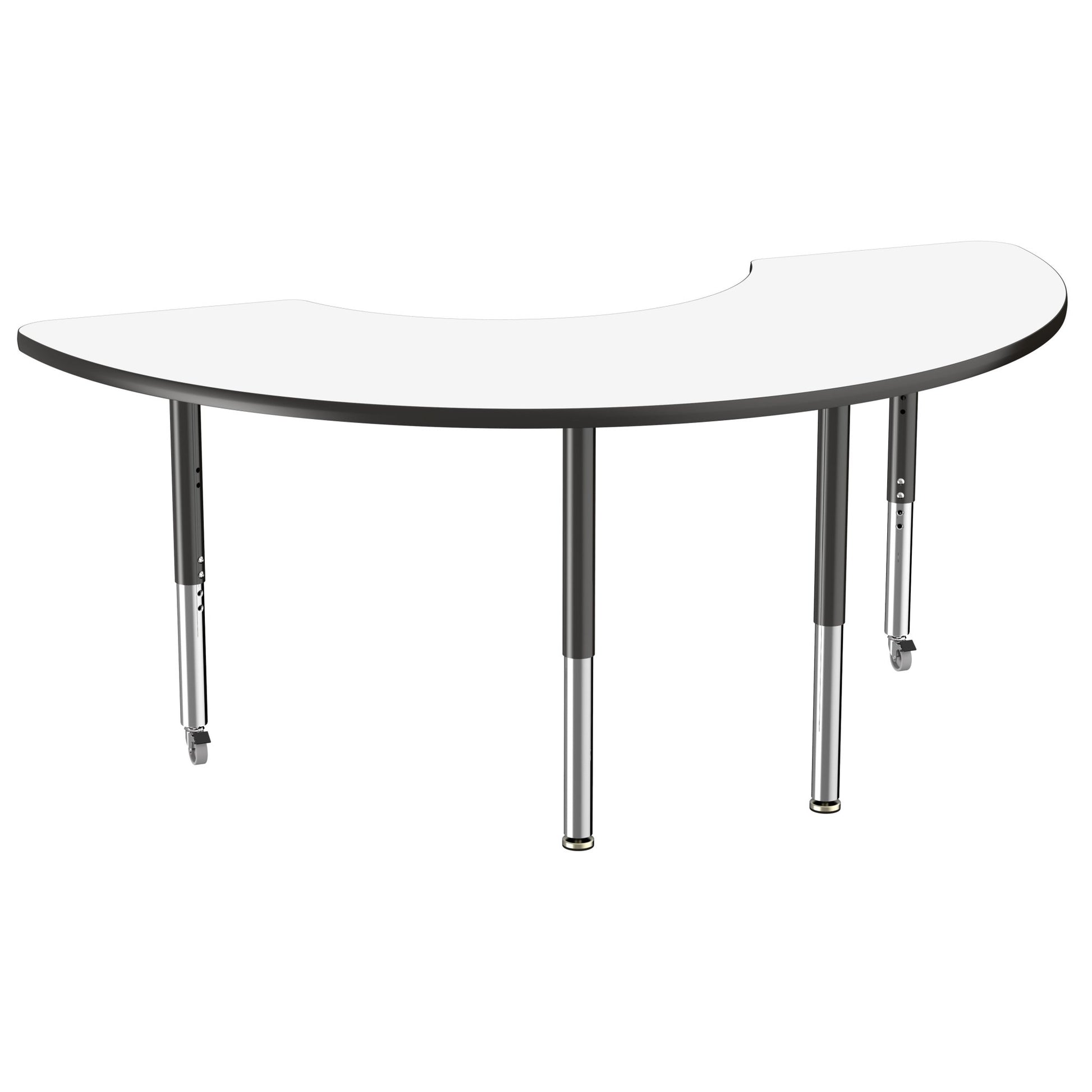 FDP 36" x 72" Half Moon Dry - Erase Activity Table with Adjustable Super Legs (FDP - 10232 - XX) - SchoolOutlet