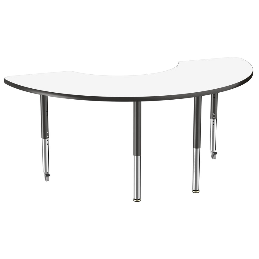 FDP 36" x 72" Half Moon Dry - Erase Activity Table with Adjustable Super Legs (FDP - 10232 - XX) - SchoolOutlet