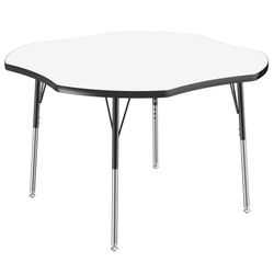 FDP 48" x 48" Clover Dry-Erase Activity Table with Adjustable Standard Swivel Glide Legs (FDP-10233-XX)