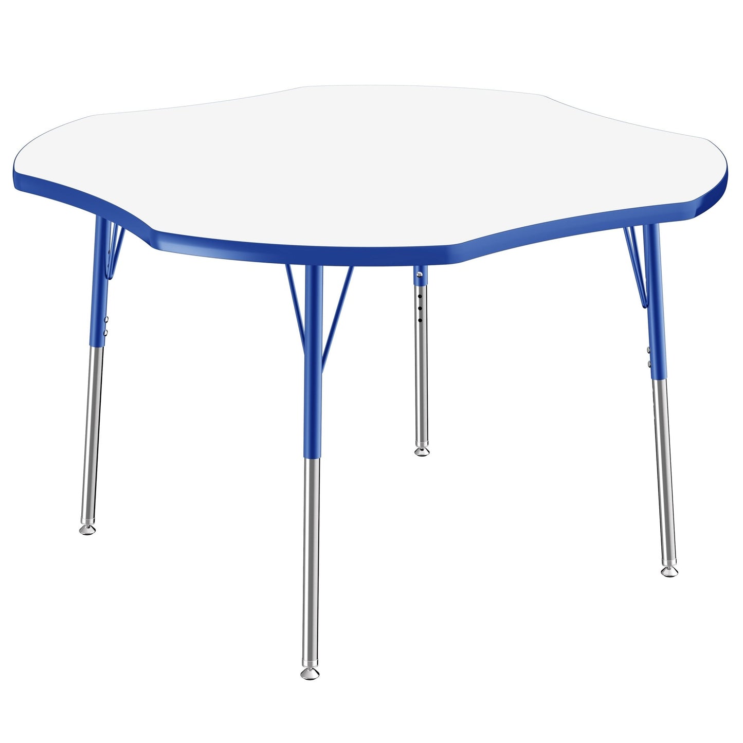 FDP 48" x 48" Clover Dry - Erase Activity Table with Adjustable Standard Swivel Glide Legs (FDP - 10233 - XX) - SchoolOutlet