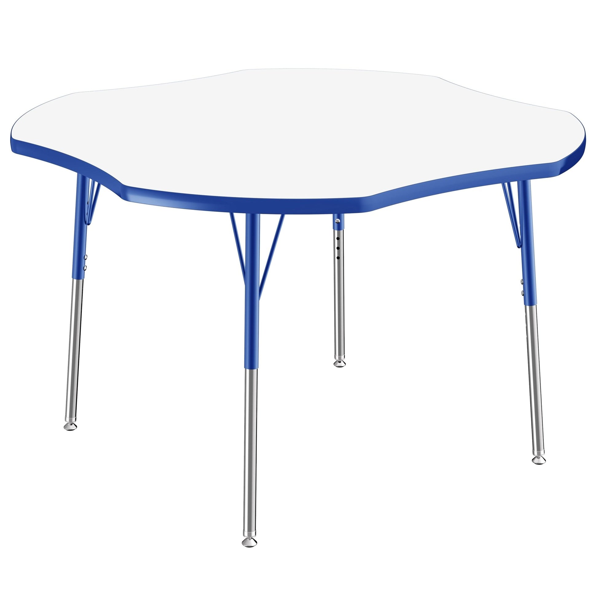 FDP 48" x 48" Clover Dry - Erase Activity Table with Adjustable Standard Swivel Glide Legs (FDP - 10233 - XX) - SchoolOutlet