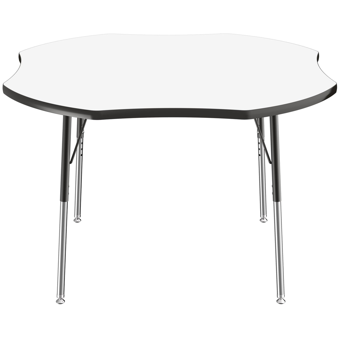 FDP 48" x 48" Clover Dry - Erase Activity Table with Adjustable Standard Swivel Glide Legs (FDP - 10233 - XX) - SchoolOutlet