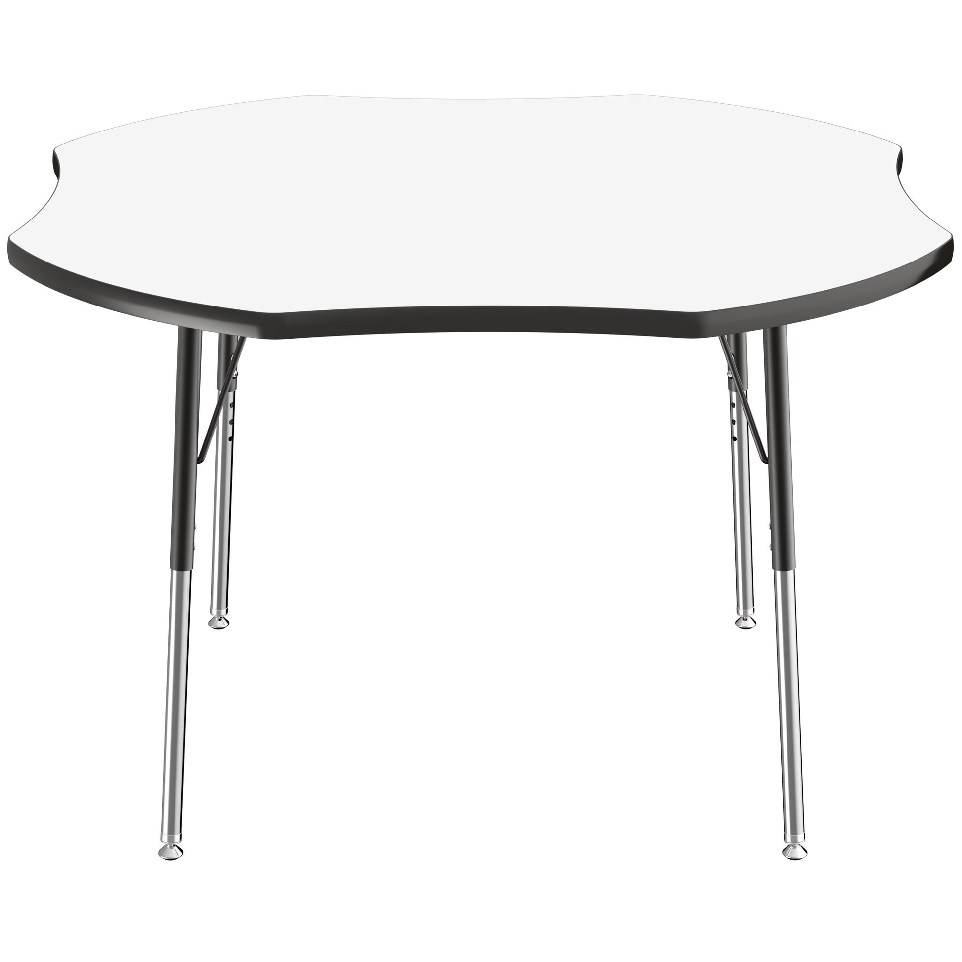 FDP 48" x 48" Clover Dry - Erase Activity Table with Adjustable Standard Swivel Glide Legs (FDP - 10233 - XX) - SchoolOutlet