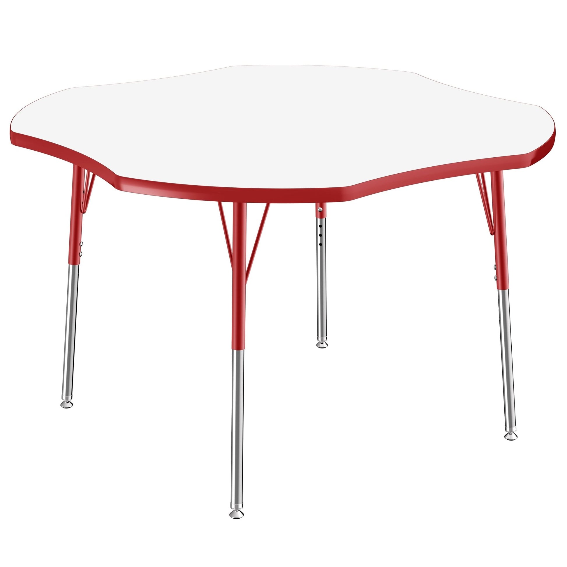 FDP 48" x 48" Clover Dry - Erase Activity Table with Adjustable Standard Swivel Glide Legs (FDP - 10233 - XX) - SchoolOutlet