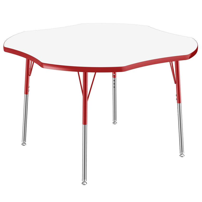 FDP 48" x 48" Clover Dry - Erase Activity Table with Adjustable Standard Swivel Glide Legs (FDP - 10233 - XX) - SchoolOutlet