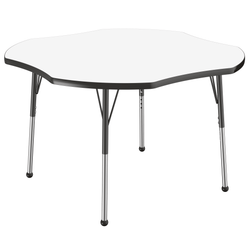 FDP 48" x 48" Clover Dry-Erase Activity Table with Adjustable Standard Ball Glide Legs (FDP-10234-XX)