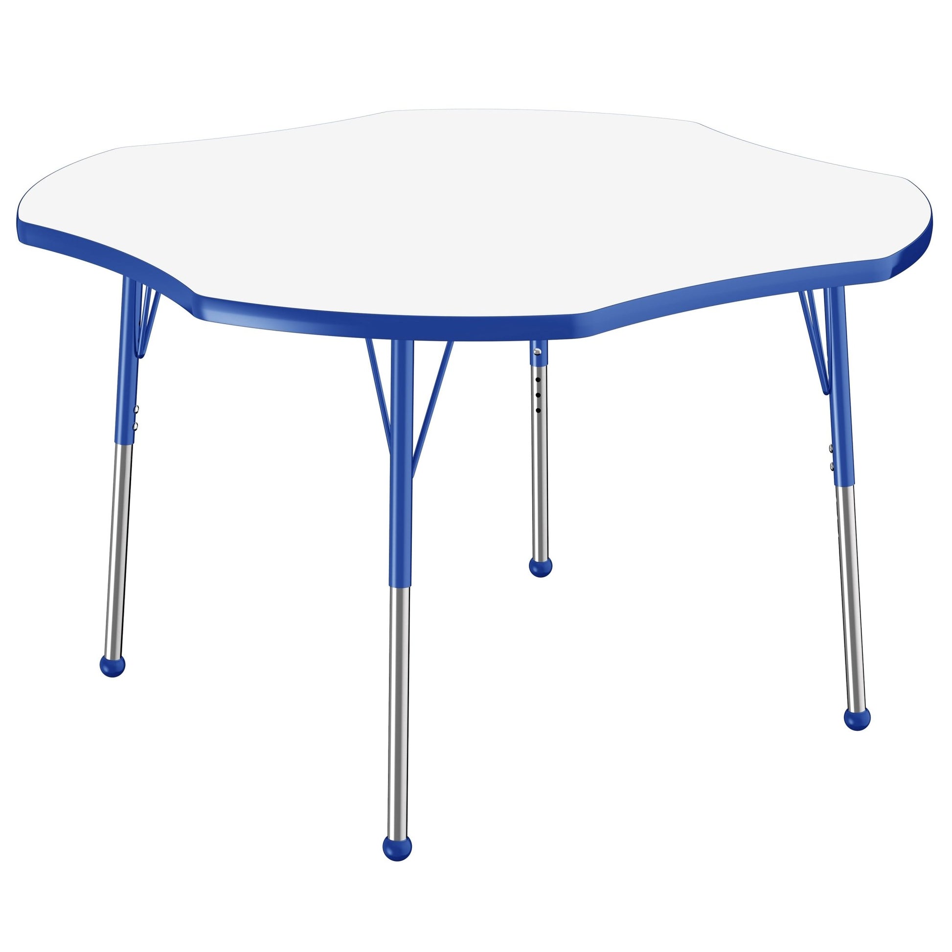 FDP 48" x 48" Clover Dry - Erase Activity Table with Adjustable Standard Ball Glide Legs (FDP - 10234 - XX) - SchoolOutlet