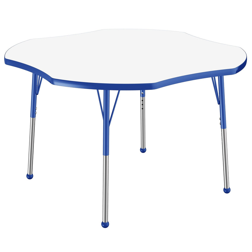 FDP 48" x 48" Clover Dry - Erase Activity Table with Adjustable Standard Ball Glide Legs (FDP - 10234 - XX) - SchoolOutlet