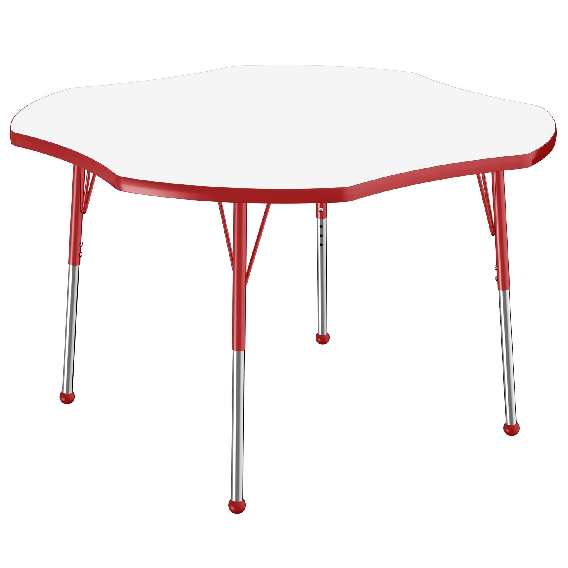 FDP 48" x 48" Clover Dry - Erase Activity Table with Adjustable Standard Ball Glide Legs (FDP - 10234 - XX) - SchoolOutlet